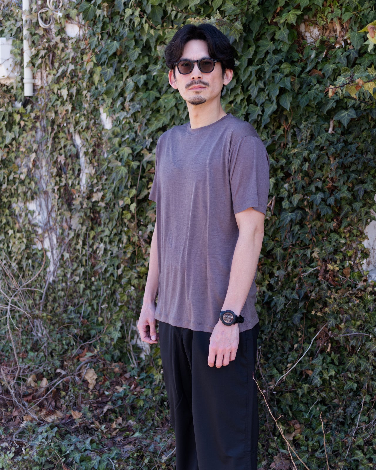 naoki 180cm / Merino Crew SS Mocha size-3 / Busy Wool Pants Black XL-size