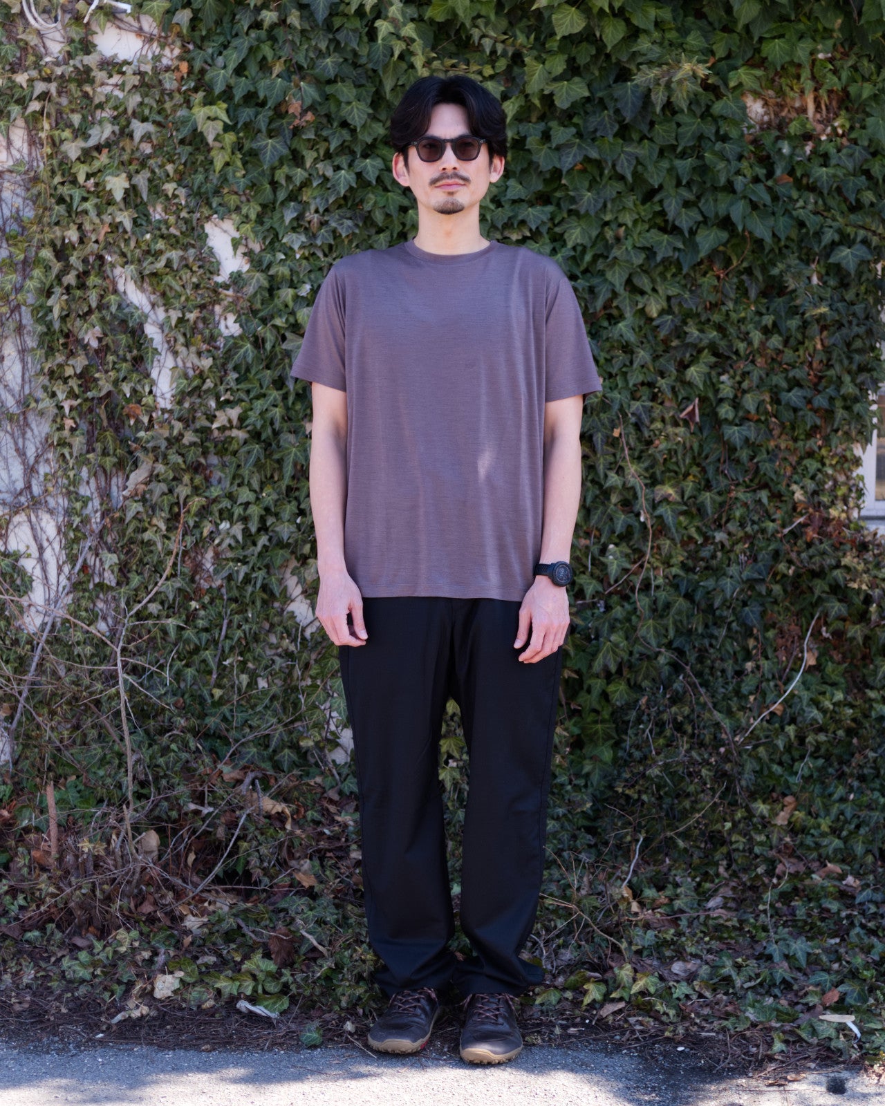 naoki 180cm / Merino Crew SS Mocha size-3 / Busy Wool Pants Black XL-size
