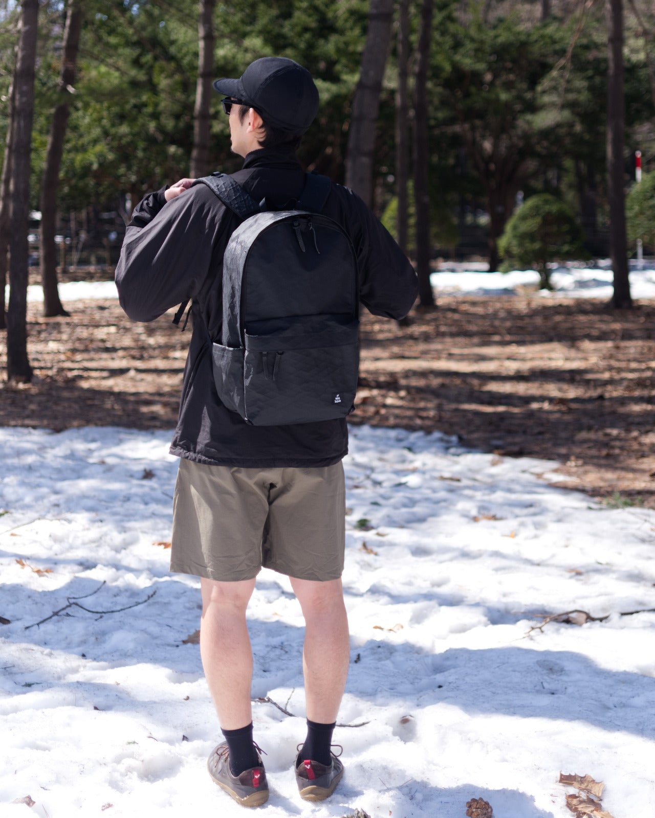 naoki 180cm / Everyday BIG X-PAC Black, 
Octet Jacket  / Black size-L,
Feather Wool Cap / Black,
Busy Work Shorts / Olive size-L