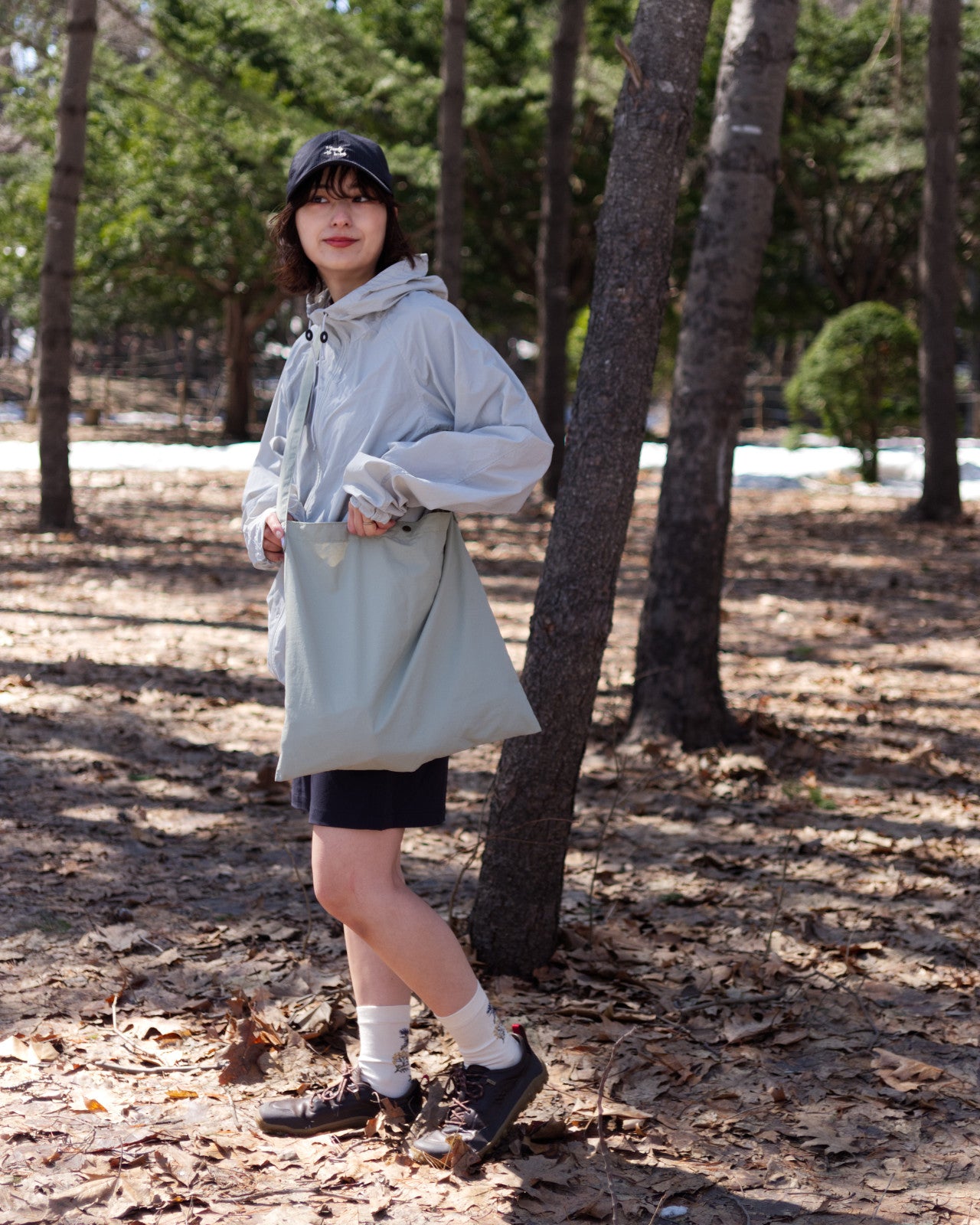 tomoka 161cm / BIG Sacoche Light Moss Green / 
Busy Work Shorts Navy S-size