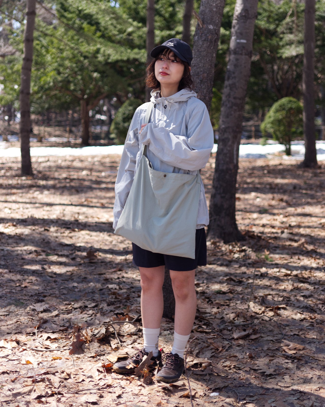 tomoka 161cm / BIG Sacoche Light Moss Green / 
Busy Work Shorts Navy S-size