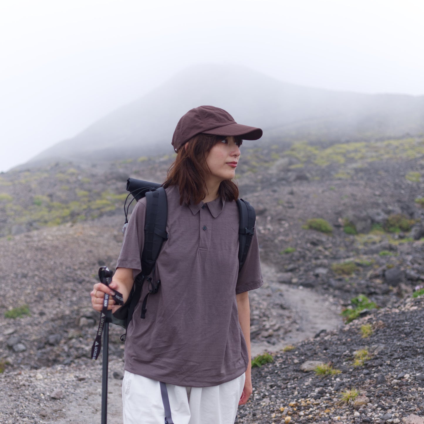tomoka 161cm / Merino Polo SS Mocha size-1