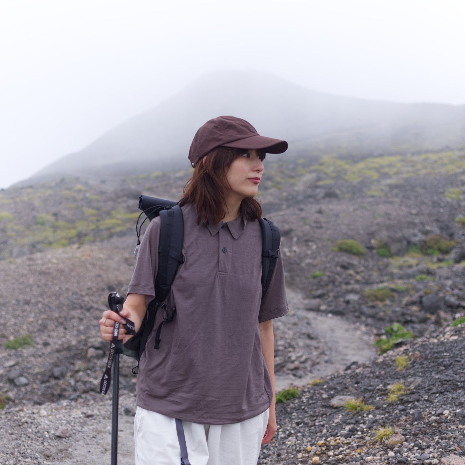 tomoka 161cm / Merino Polo SS Mocha size-1